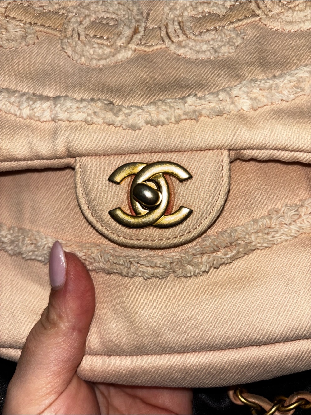 CHANEL COCO Blush Quilted Canvas Crossbody Denim - Picture 3 of 16